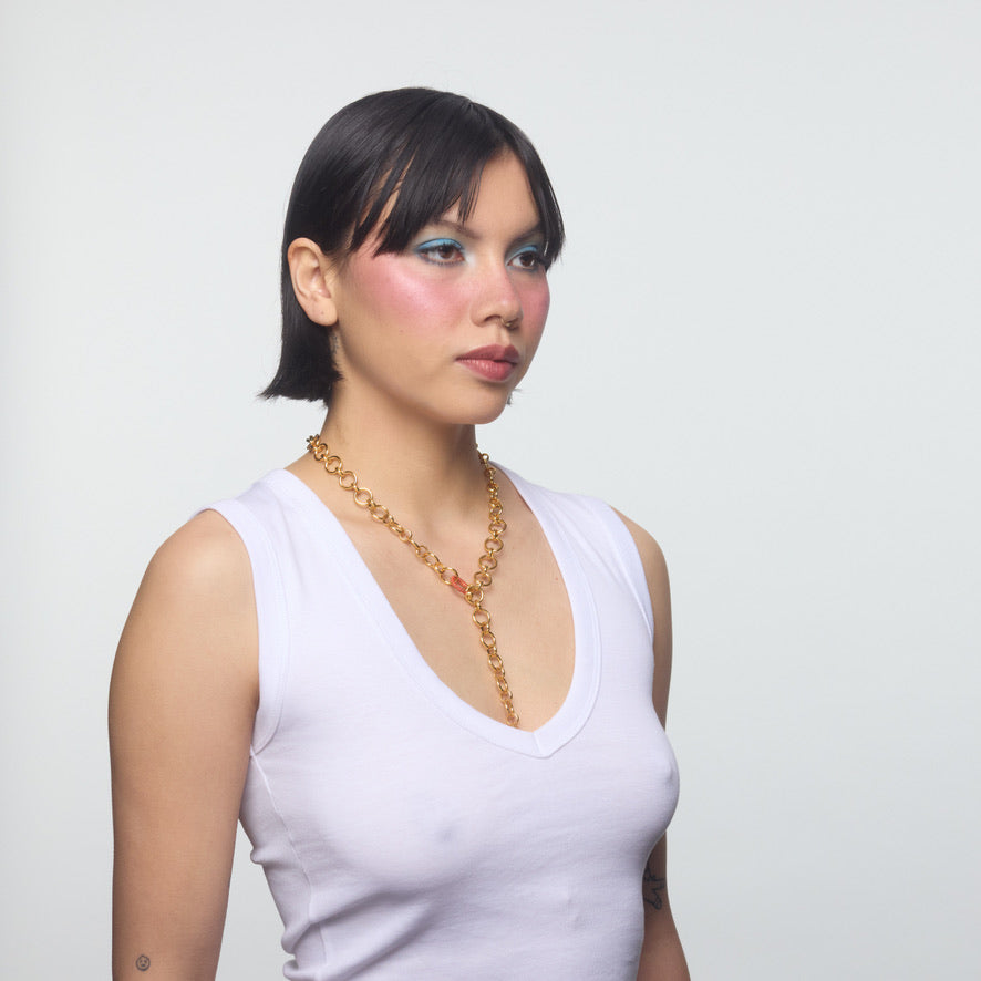 Suede Chain with Mini Red