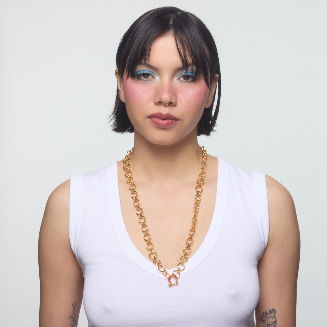 Suede Chain with Mini Red