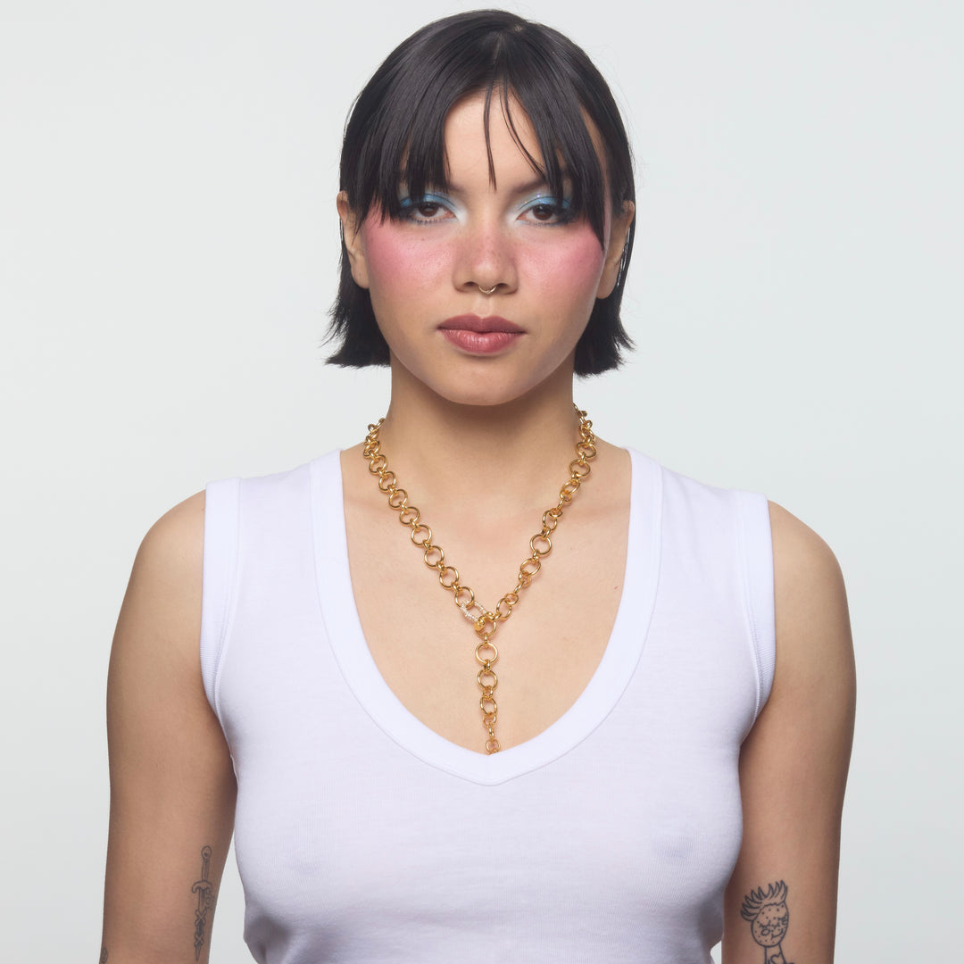 Suede Chain with Mini White