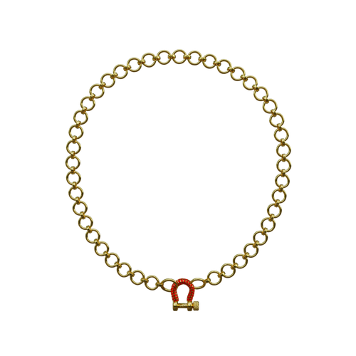 Suede Chain with Mini Red