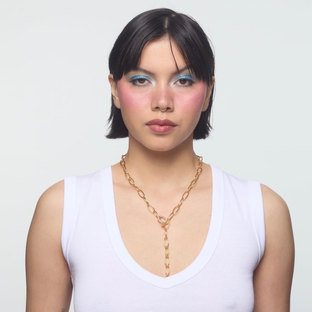 Teddy Chain with Mini Pink