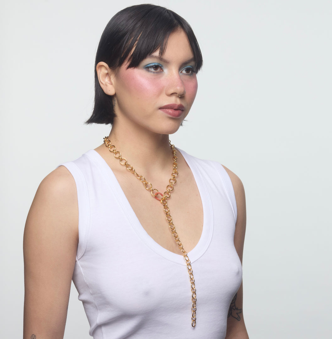 Suede Chain with Mini Red