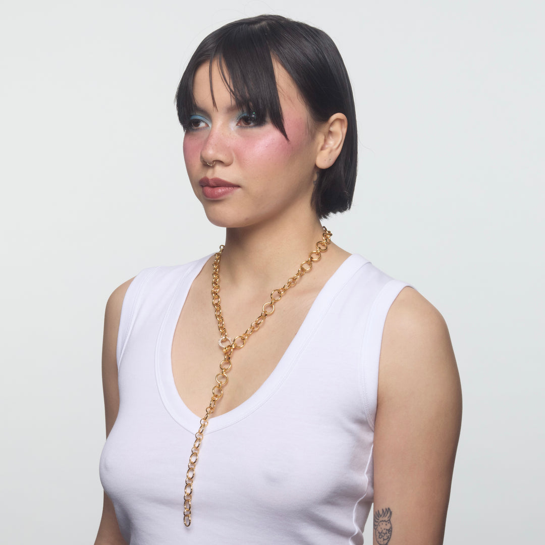 Suede Chain with Mini White