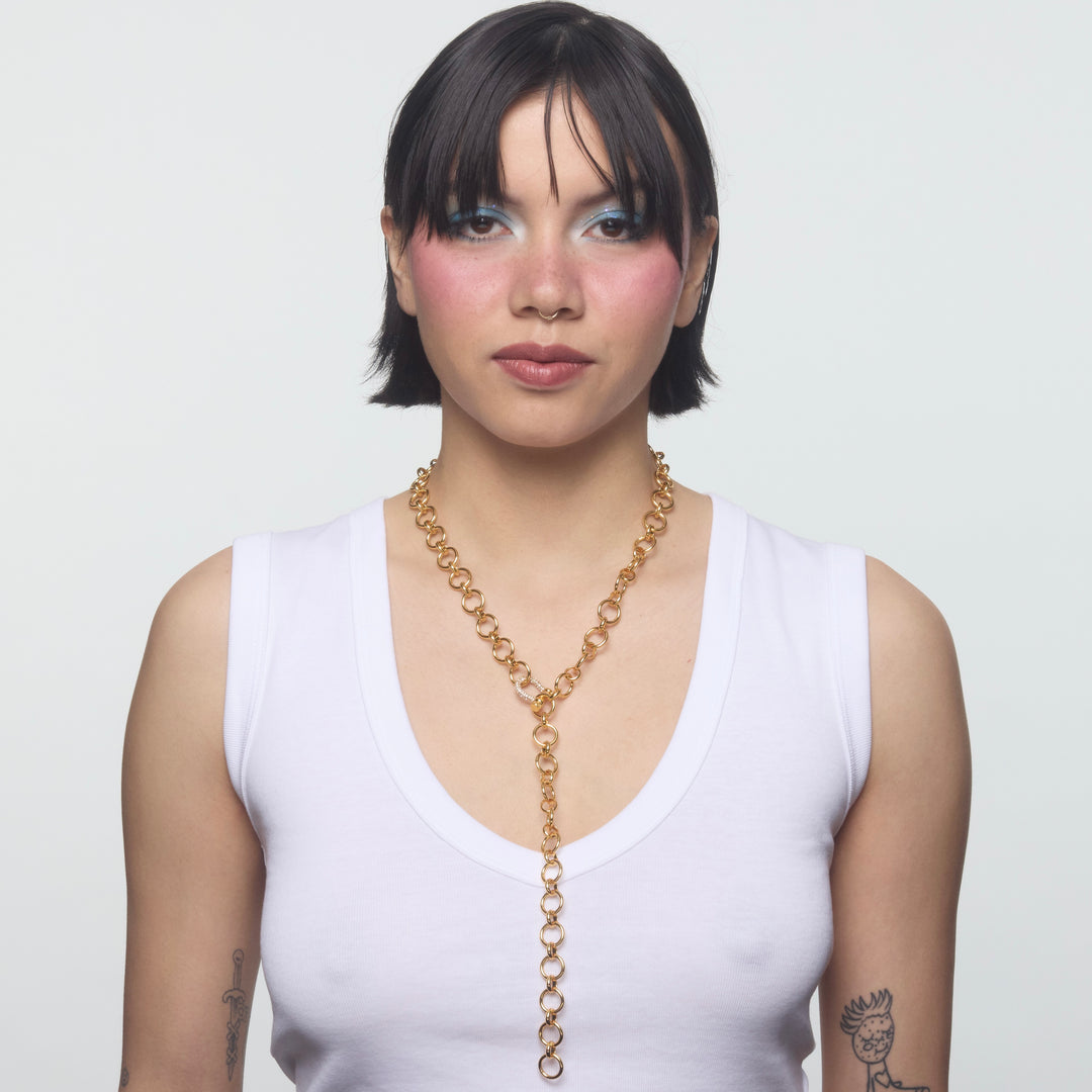 Suede Chain with Mini White