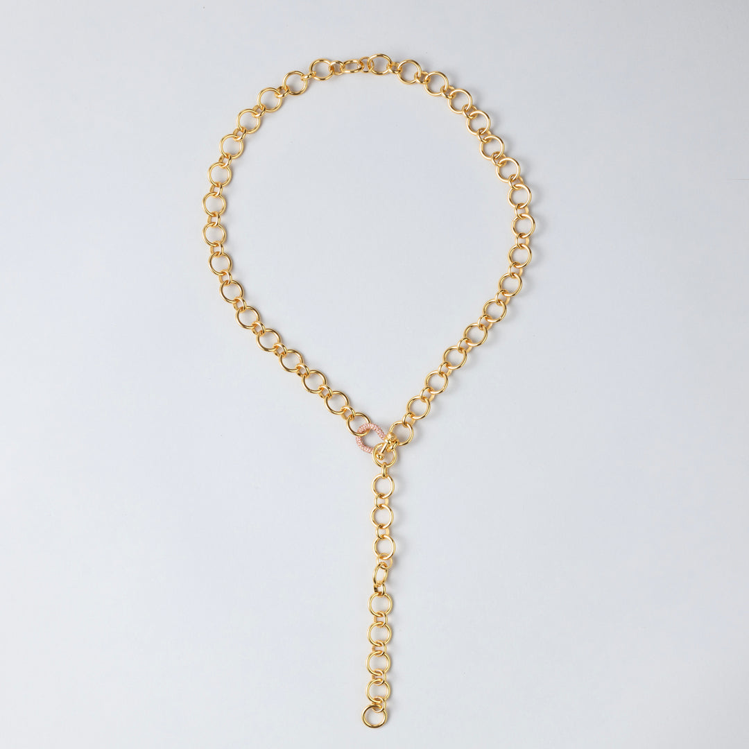 Suede Chain with Mini Pink