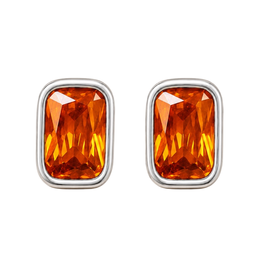 Amber Bezel Earring