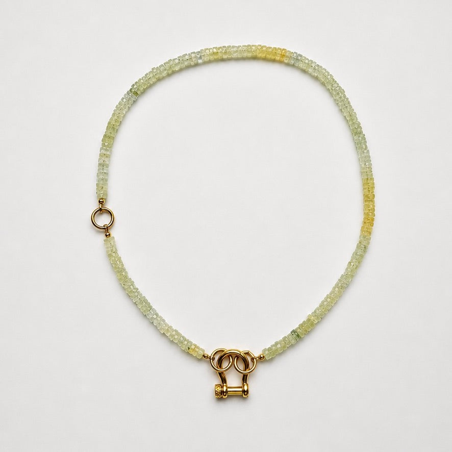 Lemon Prehnite Lariat