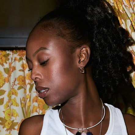 Amber Bezel Earring