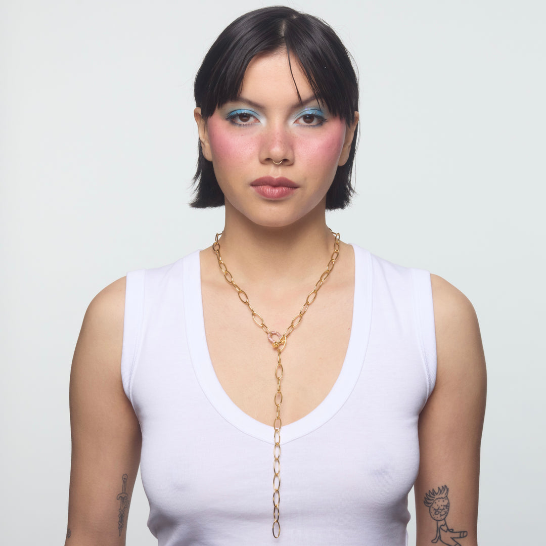 Teddy Chain with Mini Pink