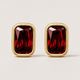 Garnet Bezel Earring