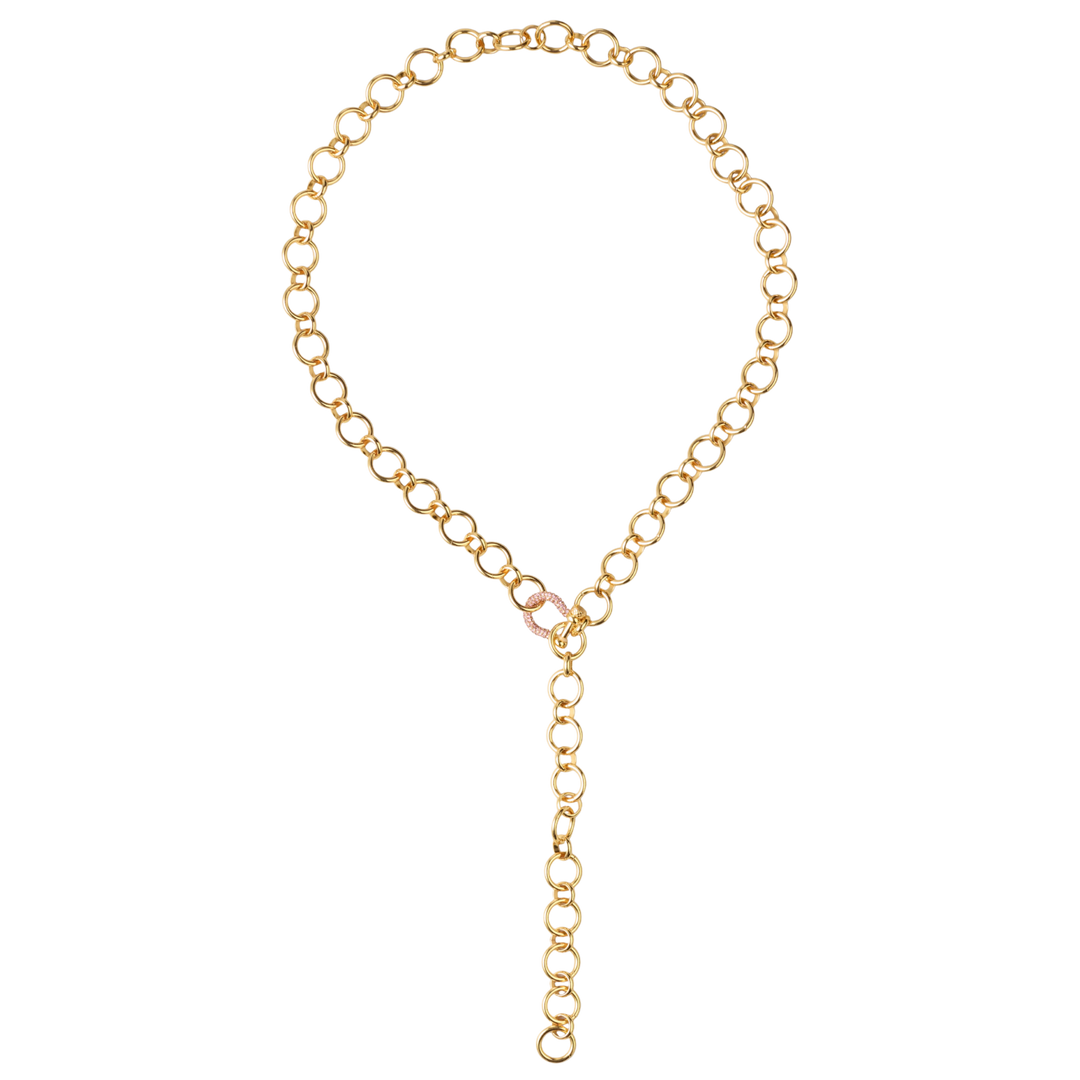 Suede Chain with Mini Pink